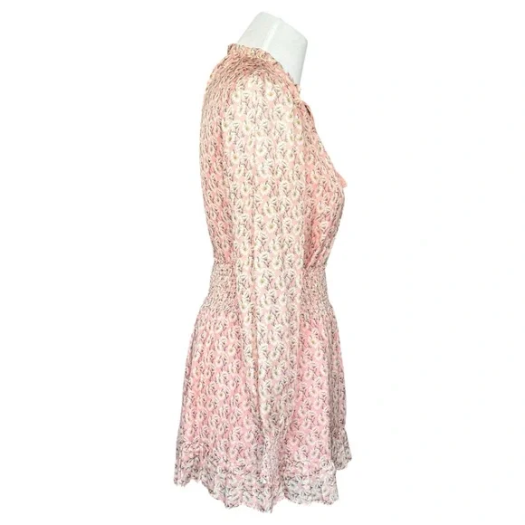 INTERMIX Floral Silk Pink Ruffled Tie Front Skirt Set Women’s Petite - Picture 2 of 10